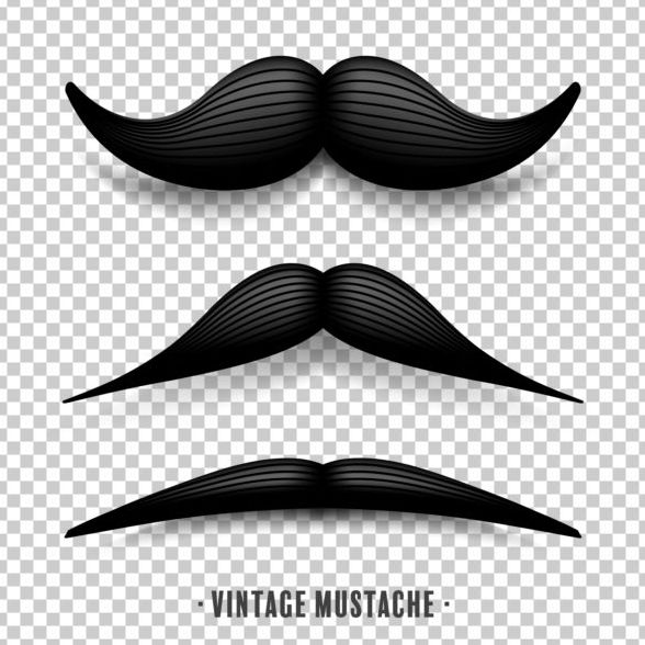 Black mustache illustration vector 01