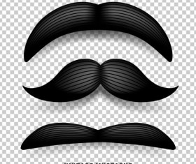 Black mustache illustration vector 02