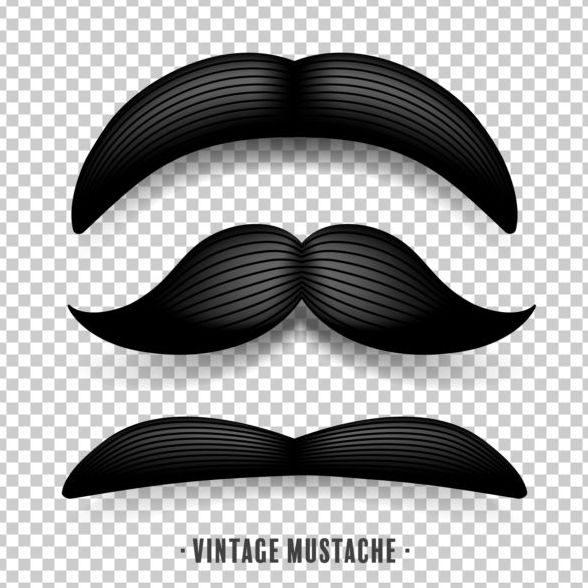 Black mustache illustration vector 02
