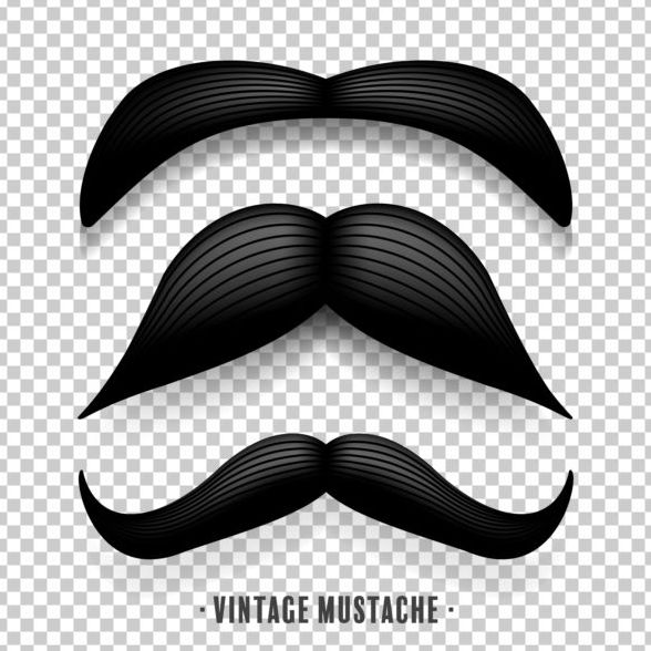 Black mustache illustration vector 03