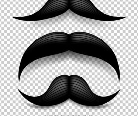 Black mustache illustration vector 04