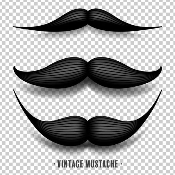 Black mustache illustration vector 05