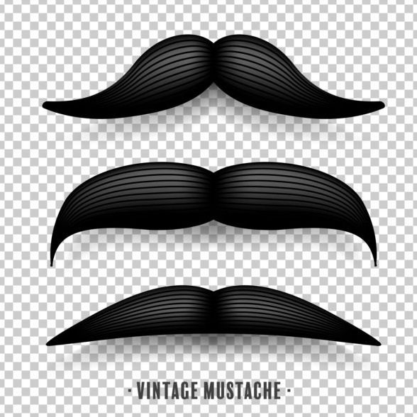 Black mustache illustration vector 06