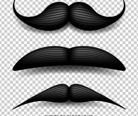 Black mustache illustration vector 07