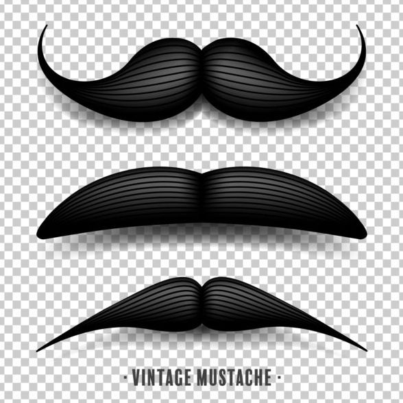 Black mustache illustration vector 07