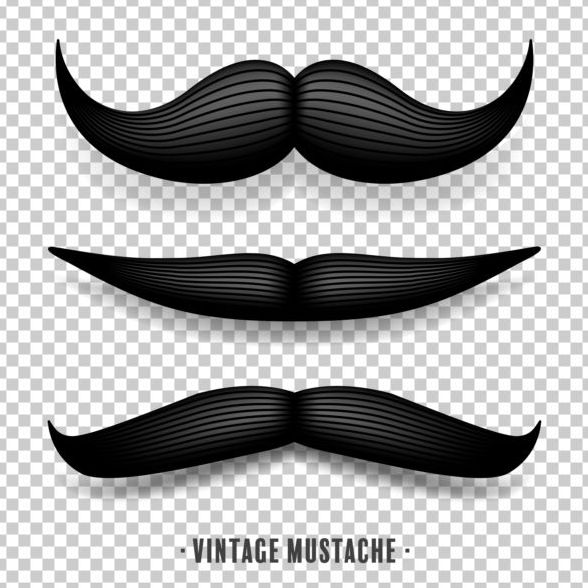 Black mustache illustration vector 08