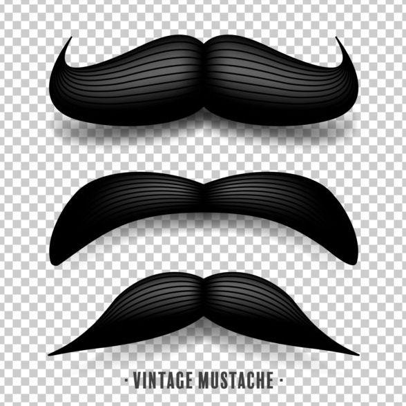 Black mustache illustration vector 09