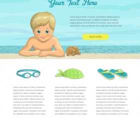 Boy with summer holiday background for text vector