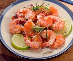 Braised prawns Stock Photo