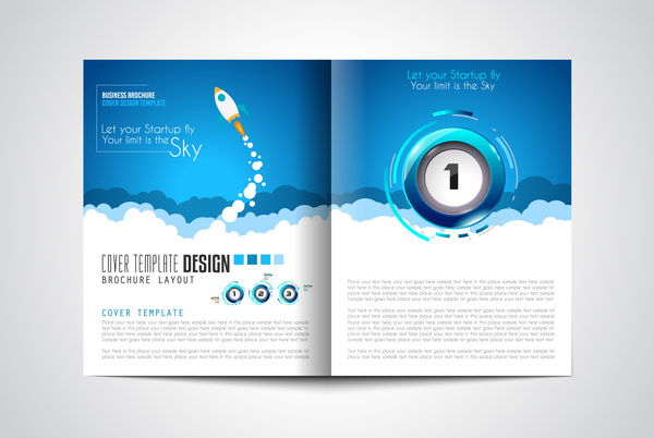 Business flyer brochure cover template vector 02