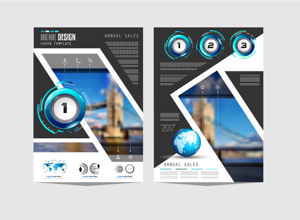 Business flyer brochure cover template vector 06