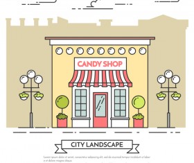 Candy street shop vector template 01