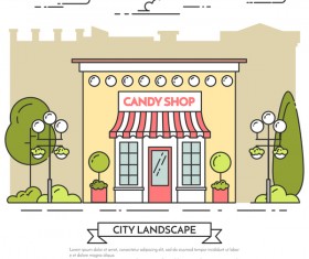 Candy street shop vector template 02