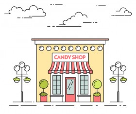 Candy street shop vector template 03
