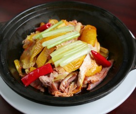 Chinese Cuisine Ganguo Three Yellow Chicken Stock Photo