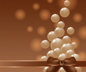 Chocolate background with ribbon bow vector