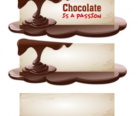 Chocolate banners retro vectors 01