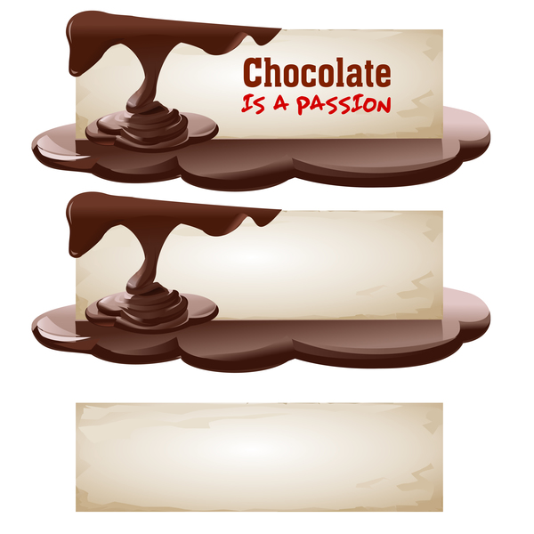 Chocolate banners retro vectors 01