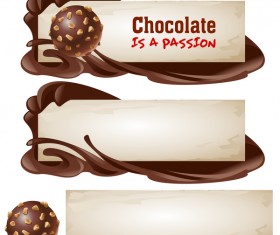 Chocolate banners retro vectors 02
