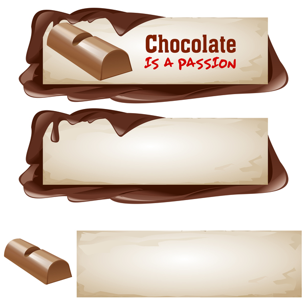 Chocolate banners retro vectors 03