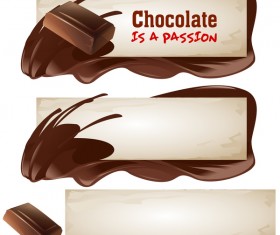 Chocolate banners retro vectors 05