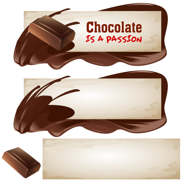 Chocolate banners retro vectors 05