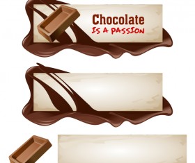Chocolate banners retro vectors 06