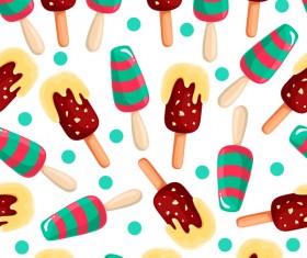 Chocolate popsicle seamless pattern vector