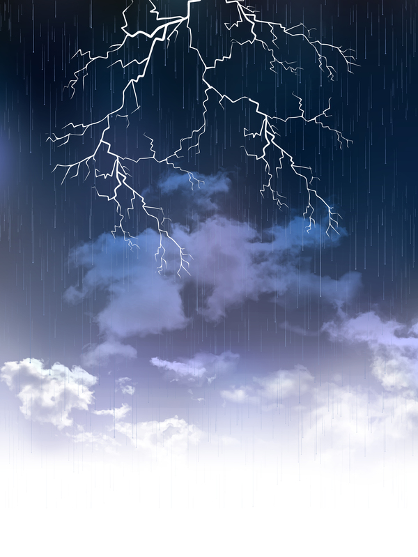 Clouds rain and lightning vector background 01