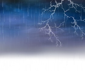 Clouds rain and lightning vector background 03