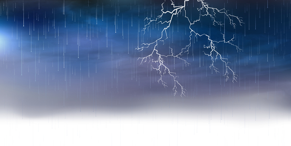 Clouds rain and lightning vector background 03