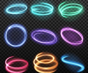 Colored light round effect illustration vector