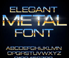 Colored metal alphabet with number vector