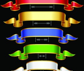 Colored ribbon with golden border vector