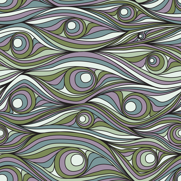 Colored wave decorative pattern seamless vector 03