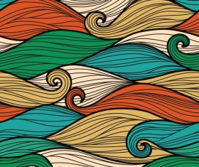 Colored wave decorative pattern seamless vector 06