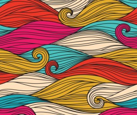 Colored wave decorative pattern seamless vector 07