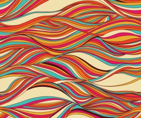 Colored wave decorative pattern seamless vector 08