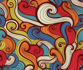 Colored wave decorative pattern seamless vector 09