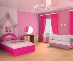 Creative childrens room decoration Stock Photo 05