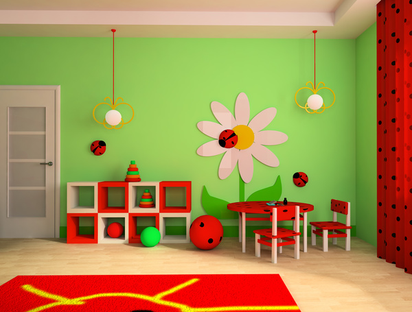 Creative childrens room decoration Stock Photo 06