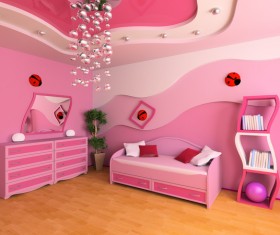 Creative childrens room decoration Stock Photo 09