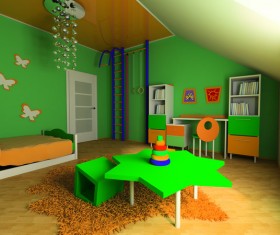 Creative childrens room decoration Stock Photo 17