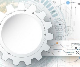 Creative gear wheel and circuit board background vector 01