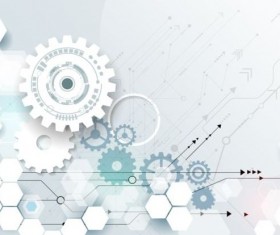 Creative gear wheel and circuit board background vector 02