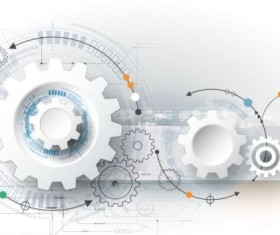Creative gear wheel and circuit board background vector 03