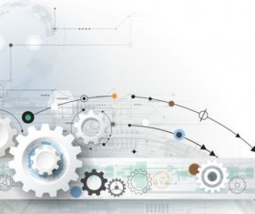 Creative gear wheel and circuit board background vector 04