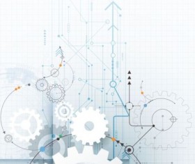 Creative gear wheel and circuit board background vector 05