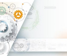 Creative gear wheel and circuit board background vector 06