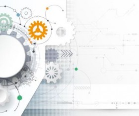 Creative gear wheel and circuit board background vector 07